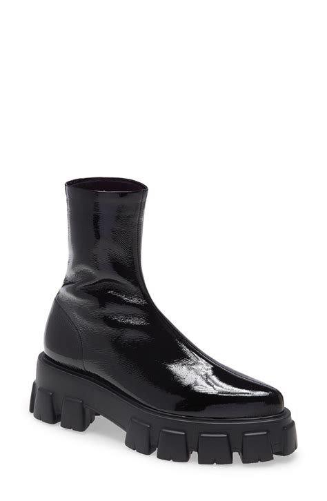 prada boots patent|prada leather pointed toe boots.